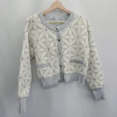 ◇ ⊇ natural couture ナチュラルクチュール 花柄 長袖 カーディガン サイズF ブルー系 レディース E  【1410290022009】