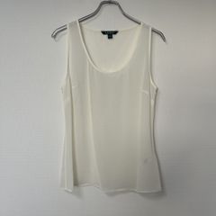 【RALPH LAUREN】ラルフローレン　ホワイト　M　タンクトップ　ノースリーブ　無地　シンプル