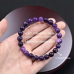 パワーストーン 天然石ブレス 8mm  メンズ レディース 紫龍石 ブレスレット 男女兼用  調整可能 shuijing01