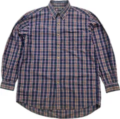 CHAPS RALPH LAUREN ☆ チャップス ラルフローレン 配色最高◎ 青 赤 チェック ボタンダウン シャツ 長袖 L 春夏 アメカジ 古着■CJ278
