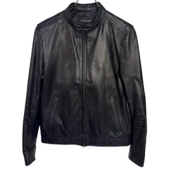 B055 nano universe ナノユニバース レザー ジャケット アウター ブラック 羊革 メンズ S