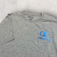 US古着 Champion チャンピオン ロゴマーク ワンポイント バックプリント Tシャツ M グレー