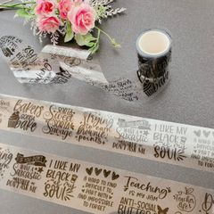 【モノクロ】英字ロゴPETテープ　ハル×文具女子オリジナル　フィルムテープ