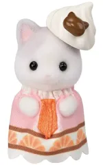 【中古】おもちゃ 2.ラテネコの小さい赤ちゃんとクリームの帽子 「シルバニアファミリー 赤ちゃんコレクション 赤ちゃんケーキパーティーシリーズ」