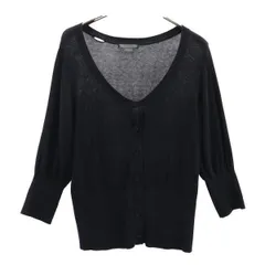 アルマーニエクスチェンジ シルクブレンド 7分袖 ニット カーディガン S 黒 ARMANI EXCHANGE レディース 【中古】  【230817】