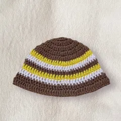 クロシェハット　クラッシャーハット　バケットハット　手編み　男女兼用　176
