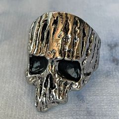 20号 シルバー　リング　指輪　スカル　骸骨　ドクロ　デーモン　彫込　バンド
