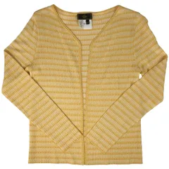 フェンディ FENDI ズッキーノ柄 カーディガン ロゴ ニット トップス カーディガン レーヨン イエロー レディース 【中古】のサムネイル