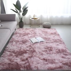 抗菌 防臭 滑り止め付 防ダニ ふわふわ 絨毯 秋冬 ラグマット極厚毛足約4.0cm 長方形 冷房 北欧 床暖房対応（ピンク 洗えるラグ カーペット 120*160） YUGANG