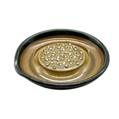 【人気商品】テーブルを傷つけない シリコン 皿 底 (直径約15cm・すべり止め付) 大根おろし 織部 もとしげ 石見焼 おろし器 もとしげ 元重製陶所 日本製のサムネイル