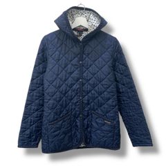 LAVENHAM ラベンハム × LIBERTY ART FABRICS リバティーアートファブリックス キルティングジャケット S ネイビー 花柄ライナー 中綿入り レディース 春 recollect有明ガーデン店 8 NO.00529T
