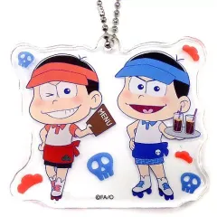 【中古】キーホルダー・マスコット(キャラクター) おそ松＆カラ松 「セガコラボカフェ おそ松さん デフォルメアクリルキーホルダー～アメリカンカフェver.～」