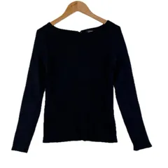 美品 JOURNAL STANDARD L'ESSAGE ジャーナルスタンダード レサージュ 無地 秋冬 AW 長袖ニット レーヨン ブラック レディース【古着】【中古】【送料無料】