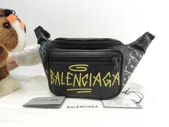 バレンシアガ ベルトバッグ グラフィティ レザー黒 クロスボディバッグ 美品@ 10