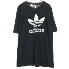 adidas アディダス トレフォイルロゴ 半袖 Tシャツ XL ブラック メンズ 古着
