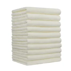 【在庫処分】ホテル仕様 通気 フェイスタオル 高速吸水 マイクロファイバー 10枚セット 肌に優しい ふわふわ Etech 柔らか肌触り 耐久性 無地 (ホワイト)