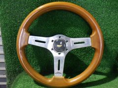 A238-9　OBA　ウッドステアリング　ホーンボタンセット　旧車/当時物