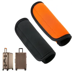Black+Orange [Morices] 2個 ネオプレン ラゲッジ ハンドルラップ、防水 スーツケース ハンドルカバー 旅行識別子、明るい色 デタッチャブル ハンドルグリップ プロテクター 旅行袋 ベビーカー 荷物用 (ブラック/オレンジ)