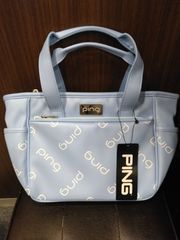 ☆新品タグ付☆PING ピン ラウンドバッグ モノグラム ホワイト マルチ