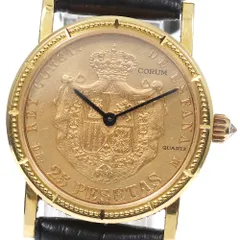 【冬バーゲン★特別送料無料！】 ジャンクコルム CORUM 4414756 コインウォッチ K18YG クォーツ コルム