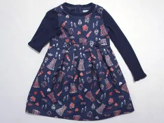 トッカバンビーニ tocca bambini アウトレット 子供服 女の子 110cm 長袖 フォーマル ワンピース 紺 シルバー ラメ 春 秋 ★4 ガールズ 女児 キッズ 【中古】 ユーズド リサイクル こども