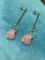 ピンクジェイド（紅翡翠・ひすい）ピアス