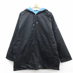 XL/古着 ナイキ NIKE 長袖 ナイロン ジャケット パーカー メンズ 00s ワンポイントロゴ リバーシブル 大きいサイズ ロング丈 黒 ブラック 