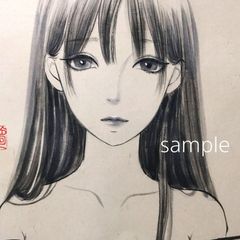 肉筆原画 水墨画 墨絵 美人画 習作 ドローイン ...