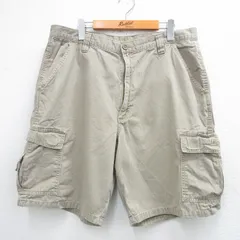 W36/古着 ラングラー ショート カーゴ パンツ ショーツ メンズ コットン ベージュ カーキ 25may31 中古 ボトムス 短パン ショーパン