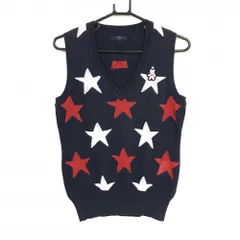 キャロウェイ ニットベスト ネイビー×白 星柄 クマ刺しゅう  レディース L ゴルフウェア Callaway