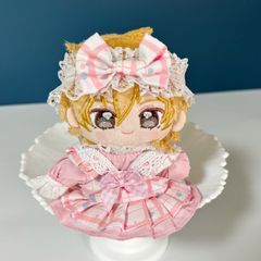 10cm 12cm リボンチェック ストラップスカート ぬい服