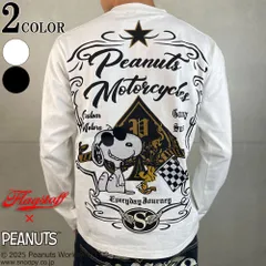 SNOOPY×Flagstaff PEANUTS MOTORCYCLE TEE フラッグスタッフ スヌーピー 刺しゅう 長袖 Tシャツ M L XL XXL 453002 白 黒 ピーナッツ ウッドストック 25AWのサムネイル