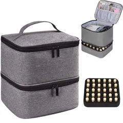 (グレー) ネイルケース ネイルボックス マニキュアケース ネイル収納ボックス 持ち運び 化粧品収納ボックス コスメボックス 大容量 メイクボックス JUSTBOKU