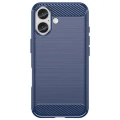 iPhone16 ケース カーボン調 薄型 耐衝撃 ソフト ケース 【Color】ネイビー