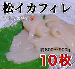 【訳あり】生食用 松イカフィレ10枚入り  烏賊 冷凍