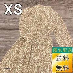 【送料無料】【古着未使用】 レディース ワンピース XSサイズ 柄あり ブラウン系色 洗濯タグなし A1391
