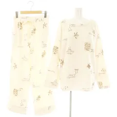 ピーチジョン PEACH JOHN セットアップ グッドスリーピィフリースパジャマ リボンクッキー カットソー パンツ S/M オフホワイト /MI ■OS
