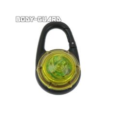 ペットにも使えるLEDライトカラビナタイプ　電池式　イエロー