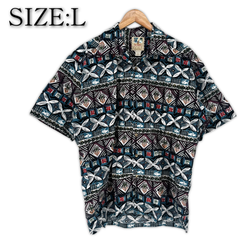 John Severson アロハシャツ L HAWAII KAHARA コットンシャツ 半袖シャツ メンズ 古着 大きいサイズ 大きめ