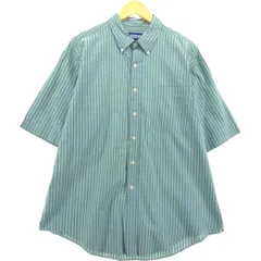古着 80~90年代 ランズエンド LANDS' END 半袖 ボタンダウン ストライプシャツ メンズXL相当 ヴィンテージ/eaa560495