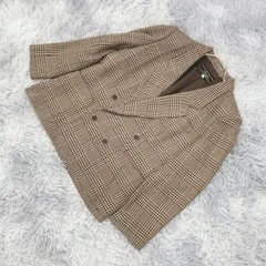 【Leilian】レリアン グレンチェック 千鳥格子 ダブルボタンジャケット  (9)  上品  ヴィンテージ  レディース  茶系   ブラウン【送料無料】