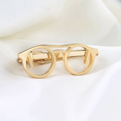 ネクタイピン タイピン メガネ 金 ゴールド 眼鏡 おもしろ ユニーク ネクタイ ビジネス 個性的 かわいい