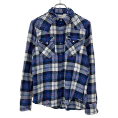 Levi's 長袖 チェックシャツ S ブルー マルチカラー リーバイス スナップボタン 胸ポケット カジュアルシャツ 厚手シャツ 春物 a710-6370のサムネイル