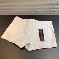 ★ゲリラセール開催中・終了日未定★  GUCCI グッチ シェリーライン プリント ショートパンツ キュロットパンツ 白 ホワイト デニム ジーンズ SIZE36 S レディースのサムネイル