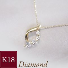 サマンサティアラ K10WG ダイヤモンド ネックレス 雫 0.03ct 極美品 
