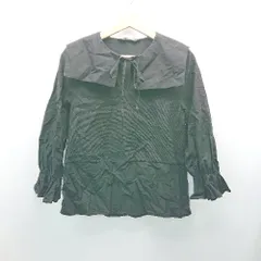 ◇ ZARA ザラ ビックカラー 異素材 スリットネック 長袖 ブラウス サイズXS ブラック レディース E  【1310050026103】