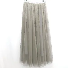 ◇ Θ kaene カエン ロング チュール スカート サイズF カーキ系 レディース E  【1503050030861】