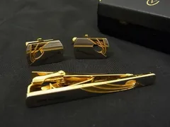 ■美品■ GIANNI VALENTINO ジャンニ ヴァレンティノ カフス カフリンクス ネクタイピン アクセサリー 2点セット シルバー系 DG1648 冠婚葬祭 結婚式 葬式