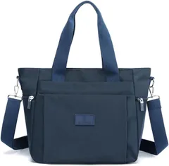 motayu18 ポケットが多い 超軽量 トートバッグ レディース 肩掛けバッグ 大容量 斜めがけバッグ a4 通勤 ショルダーバッグ カバン 撥水加工 3way 通学 マザーズバッグ(ネイビーブルー,  縦16cmx横30cmx高さ26cm)