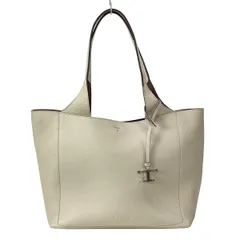 TOD'S(トッズ) トートバッグ美品  Tタイムレス レザー ショッピングバッグ ミディアム XBWAPAP0300 ベージュ×ボルドー レザーのサムネイル